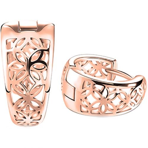 Rose-Gold Filigree Huggie Earrings "Noeline" Carousel 1