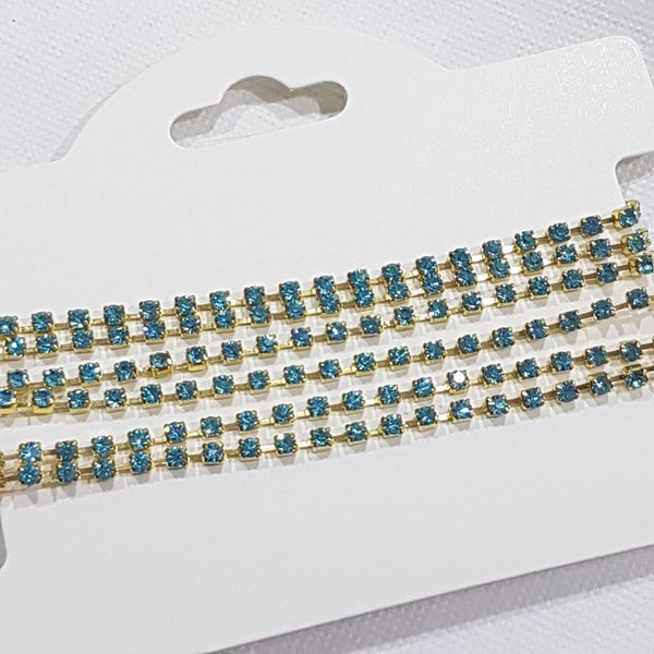 Aqua Bohemica Preciosa Rhinestone Chain ss10 Carousel 3