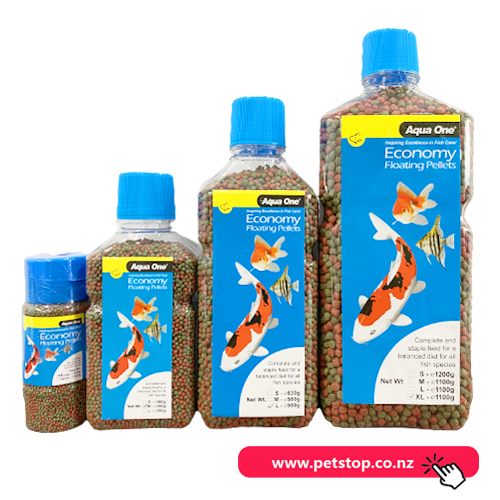 Aqua One Economy Floating Pellets 3mm 580g Carousel 1