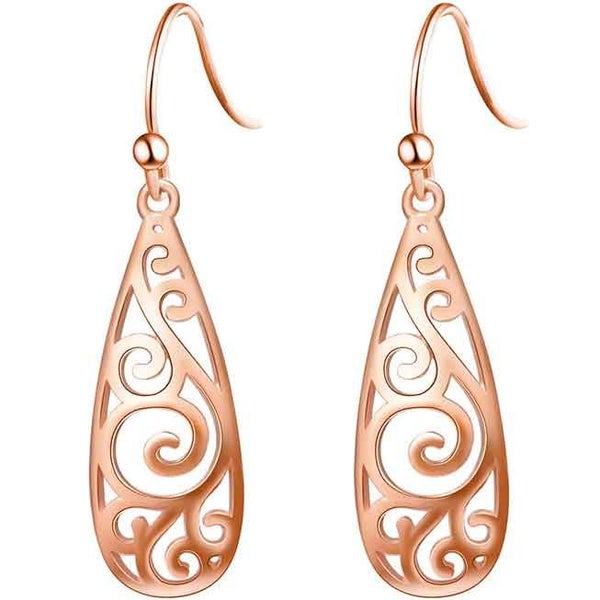 Rose-Gold NZ Koru Earrings "Aroha" Carousel 1
