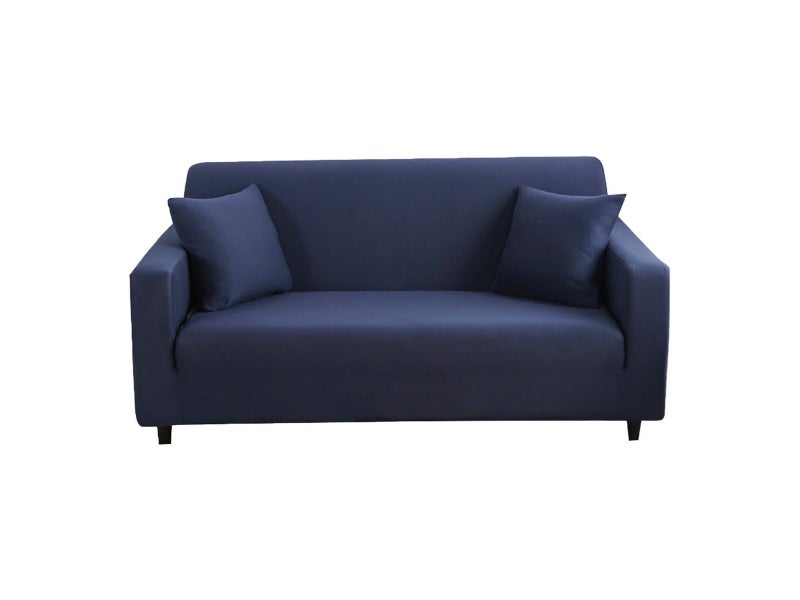 Sofa Cover Navy Solid Colour Sofa Protector Stretch Couch Slipcover 3 Seats Carousel 1
