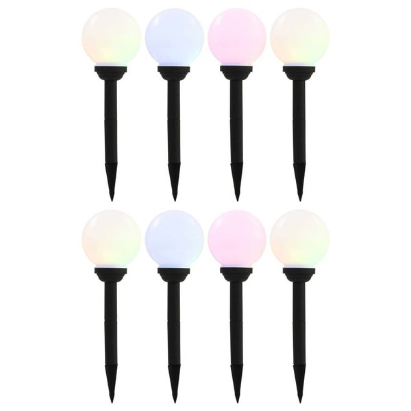 vidaXL Outdoor Solar Lamps 8 pcs LED Spherical 15 cm RGB Carousel 1