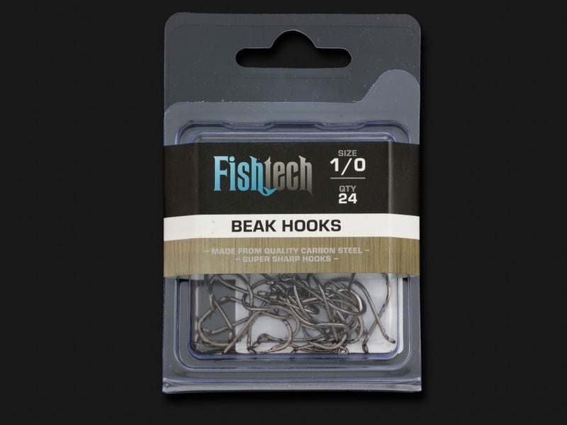 FISHTECH Beak Hook 1/0 - 24 Pack - Size #1 Fishing Hooks Carousel 1
