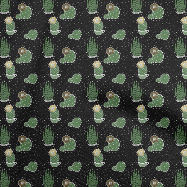 oneOone Velvet Light Brown Fabric Cactus Diy Clothing Quilting Fabric Print Carousel 1