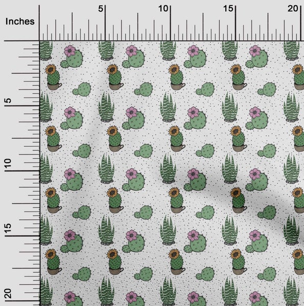 oneOone Velvet Light Brown Fabric Cactus Diy Clothing Quilting Fabric Print Carousel 2