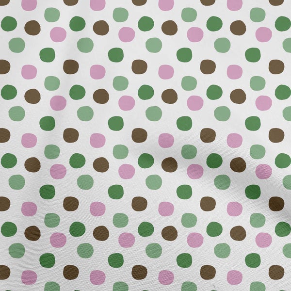 oneOone Velvet White Fabric Dot Fabric For Sewing Printed Craft Fabric By The Carousel 1