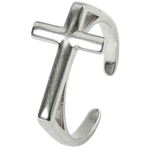 925 Sterling Silver Cross Ring "Claudia" Carousel 1