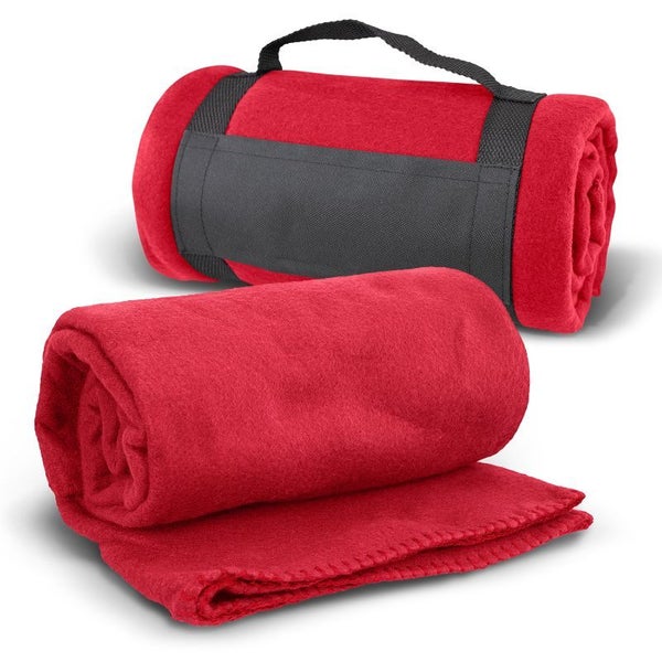 Fleece Blanket with Strap - Glasgow Red (Set of 3) Carousel 1