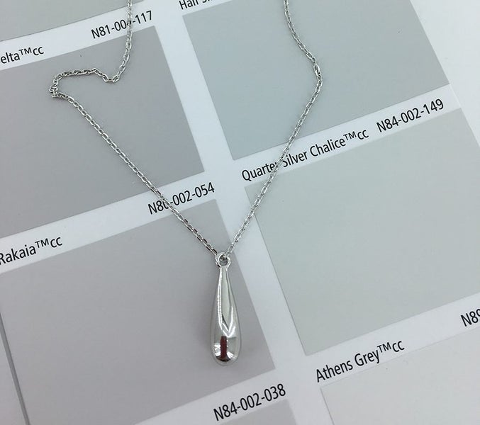 925 Sterling Silver Water Teardrop Necklace "Aquarius" Carousel 2