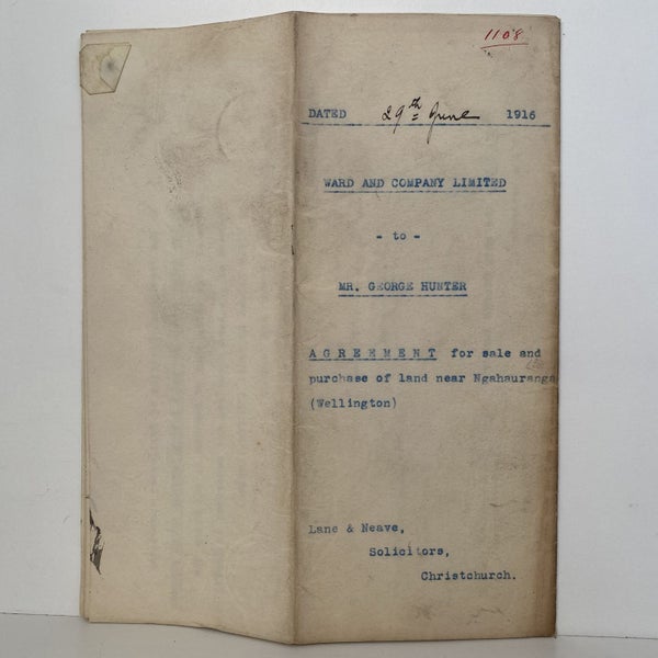 ANTIQUE PROPERTY SALE AGREEMENT: Harbour District, Wellington 1916 (106yo) Carousel 1
