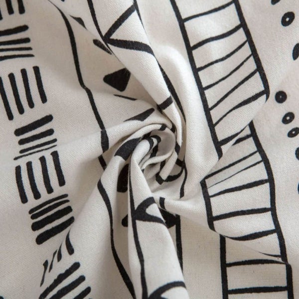 Bohemian Cotton Linen Round Tablecloth Tablecloth -Black Carousel 6