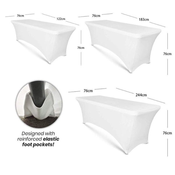 Stretch Tablecloth Rectangular Wedding Banquet Decoration-White Carousel 2