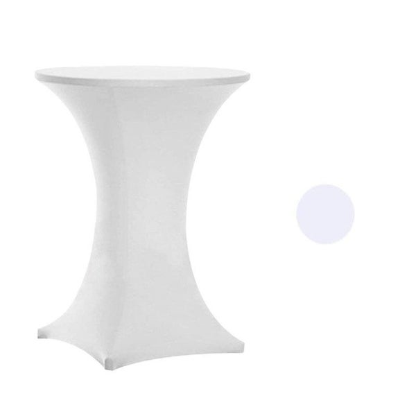 Cocktail Table Covers Spandex Stretch Tablecloth-White Carousel 1