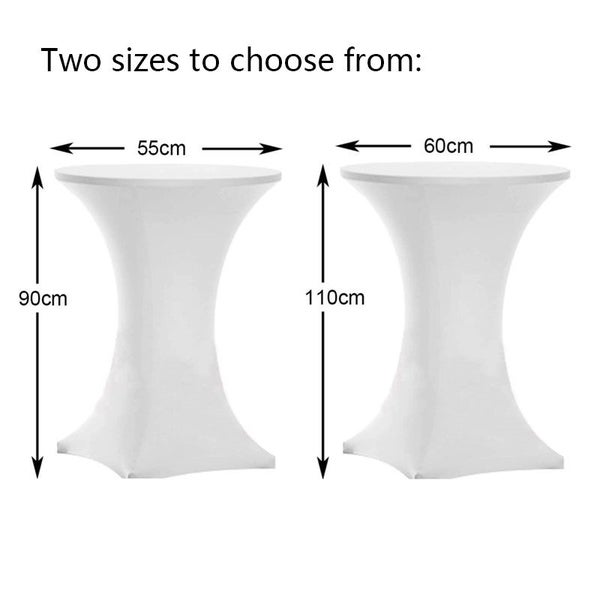 4Pcs Cocktail Table Covers Spandex Stretch Tablecloth-White Carousel 2