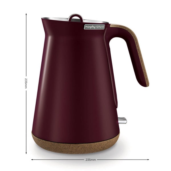 Morphy Richards 1.5L Aspect Kettle - Maroon with Cork-Effect Trim Carousel 2