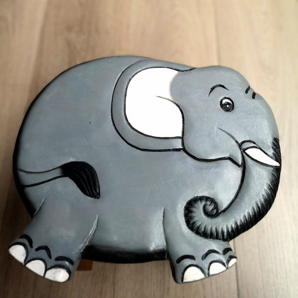 Kids Wooden Stool Elephant MANGO TREES Children Chair Toldder Step Stool Carousel 2
