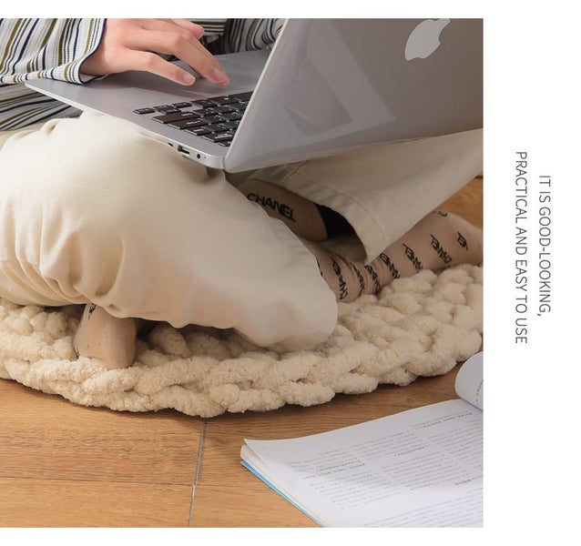 Nordic Hand-woven sitting Mat Knitted Cushion/Mat/Carpet - 90*90cm - Grey Carousel 2