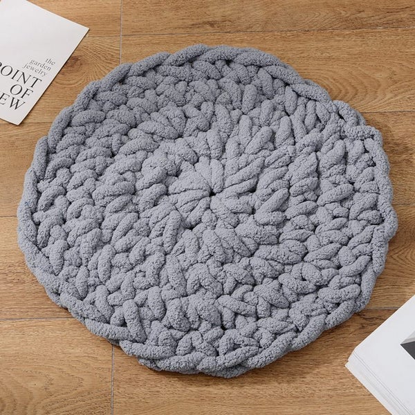 Nordic Hand-woven sitting Mat Knitted Cushion/Mat/Carpet - 90*90cm - Grey Carousel 1