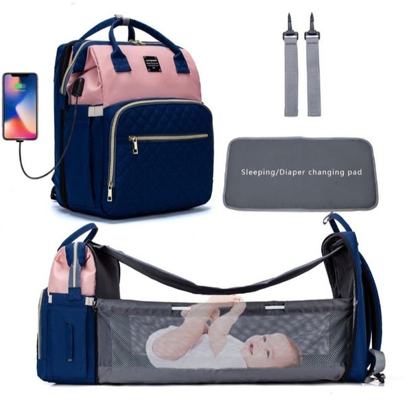 Baby Bag / Nappy Bag / Diaper Bag with folding Crib Carousel 1