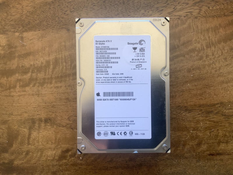 Hard drive 60gb out of Mac Carousel 2