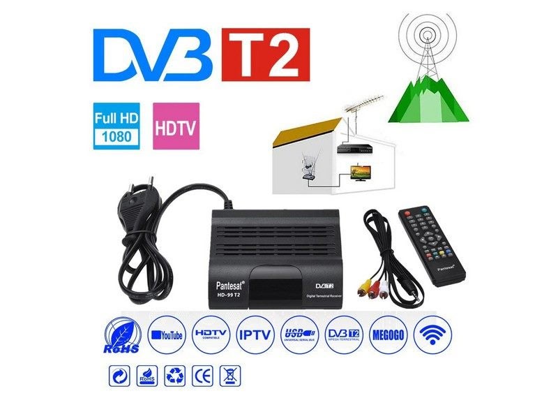 DVB HD-99 T2 Receiver Satellite WiFi Free Digital cccam DVBT2 Tuner Decoder NZ Carousel 1