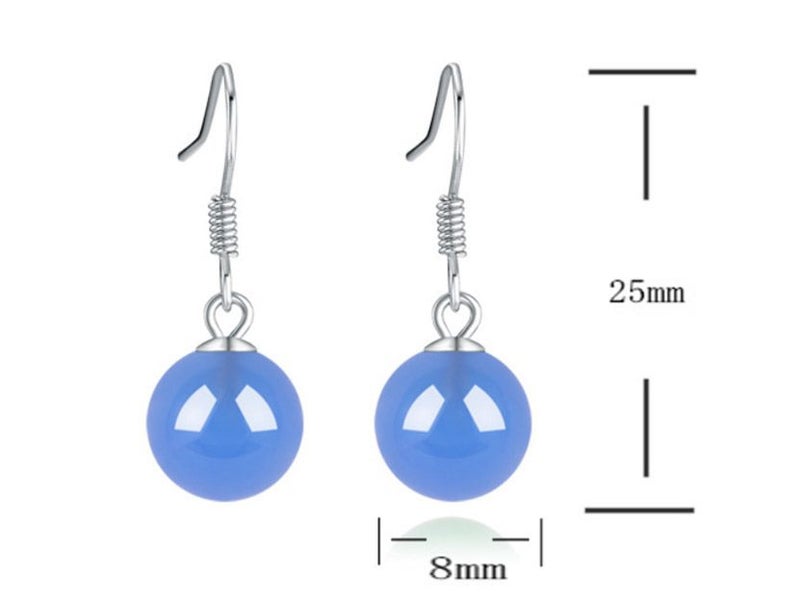 Hoop Earrings With Natural Blue Onyx In Sterling Silver / Gift for Her Carousel 3