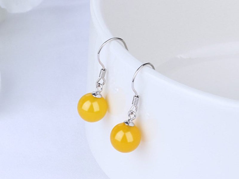 Natural Yellow Onyx Hoop Earrings In Sterling Silver Carousel 2