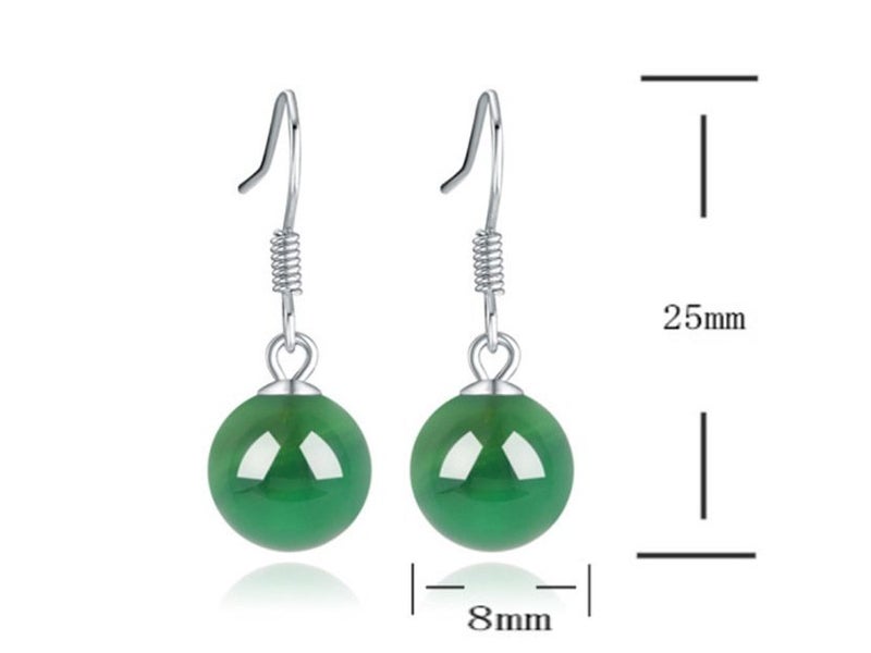 Natural Green Onyx Hoop Earrings / S925 Sterling Silver Earrings Carousel 2