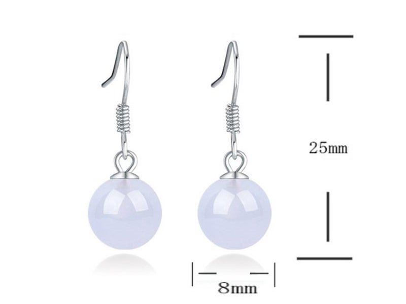 S925 Sterling Silver Earrings With White Onyx Hoop Earrings Carousel 3