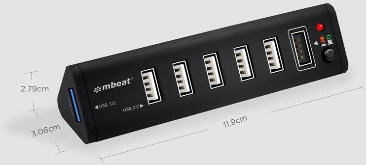 mBeat 7-Port USB Hub with 2.1A Smart Charging Carousel 2