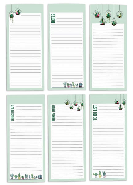 Inkdotpot Magnetic Dry Erase List for Fridge, Shopping & Grocery List-Cactus Carousel 1