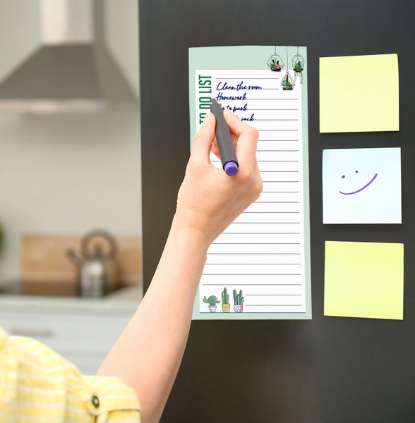Inkdotpot Magnetic Dry Erase List for Fridge, Shopping & Grocery List-Cactus Carousel 6