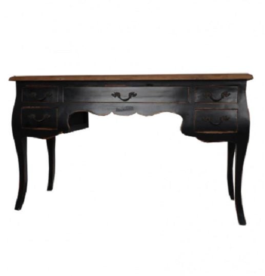 Amora Provincial 5 Drawer Desk W135 - Black *Floor Model ** 55%Off ** Carousel 2