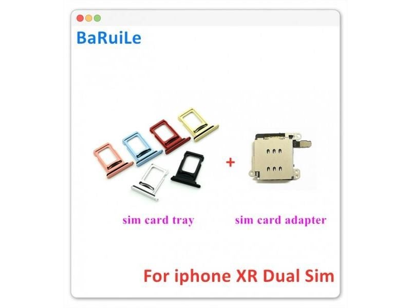 BaRuiLe 1set For IPhone XR Dual SIM Card Reader Flex Cable SIM Card Tray Holder Carousel 2