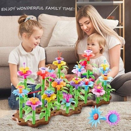 104 PCS Grow Your Own Flowers Garden Building Toys For Kids Educational Activity Carousel 1