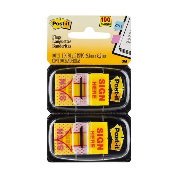 Post-it Flags 680-SH2 25x43mm Sign Here Pack of 2 Carousel 1