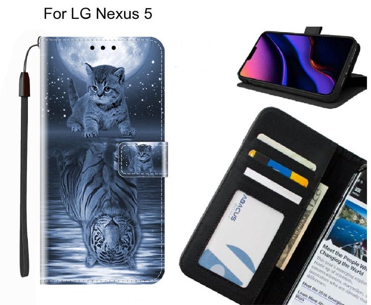 LG Nexus 5 case leather wallet case printed ID Carousel 1