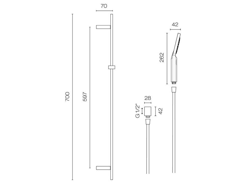 Como Square Slide Shower Brushed Brass PVD *Excess Stock* Was $749 Carousel 2