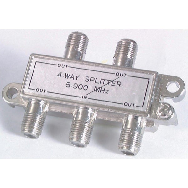 Four Way Splitter with Power Pass - F Connectors Carousel 1