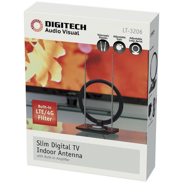 Slim Digital TV Indoor Antenna with Amplifier Carousel 6
