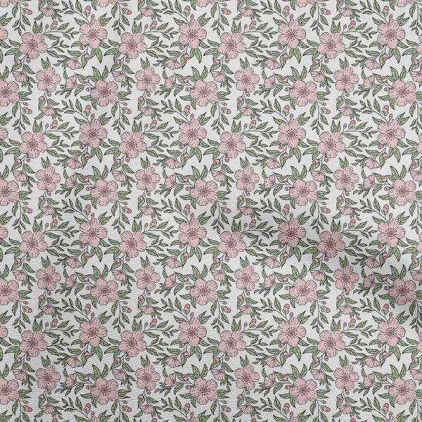 oneOone Velvet Light Yellow Fabric Floral Sewing Material Print Fabric By The Carousel 1