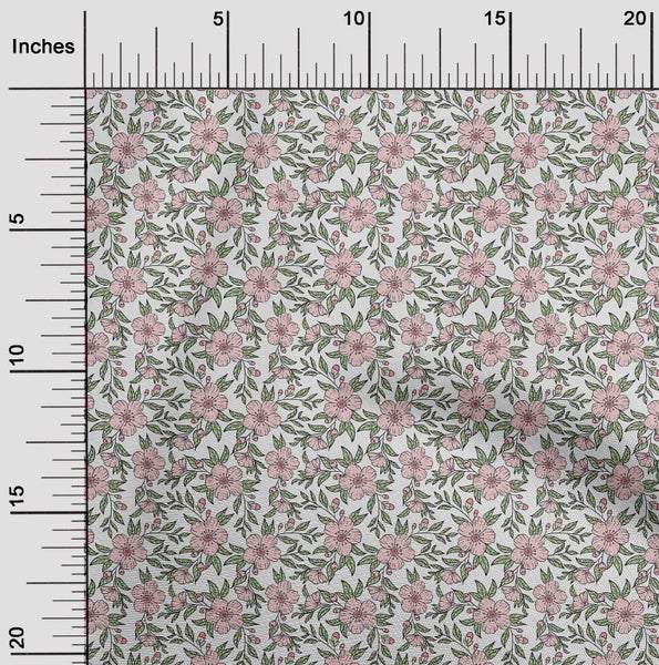 oneOone Velvet Light Yellow Fabric Floral Sewing Material Print Fabric By The Carousel 2