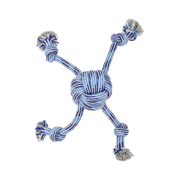 ALLPET DOG TOY ROPE BALL TUG BLUE 28CM Carousel 1