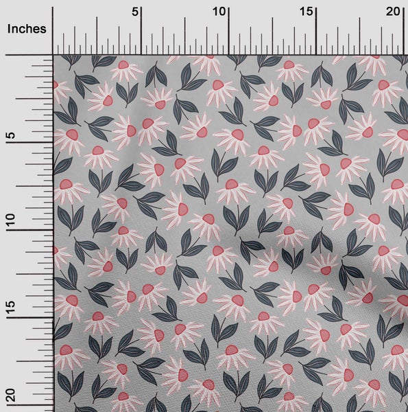 oneOone Velvet Gray2 Fabric Floral Sewing Material Print Fabric By The Yard 58 Carousel 2