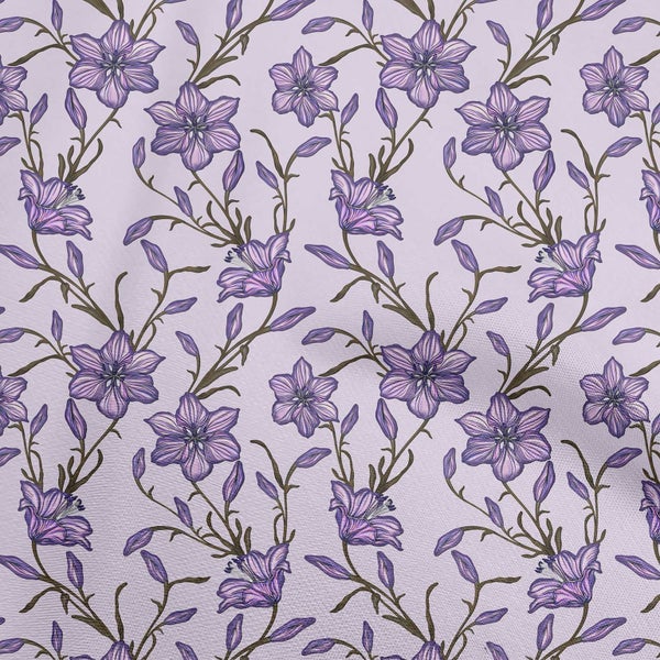 oneOone Velvet Light Purple Fabric Floral Fabric For Sewing Printed Craft Carousel 1