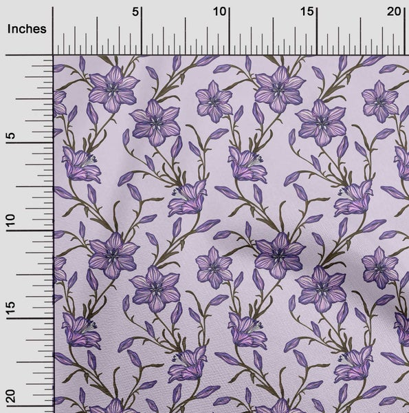 oneOone Velvet Light Purple Fabric Floral Fabric For Sewing Printed Craft Carousel 2