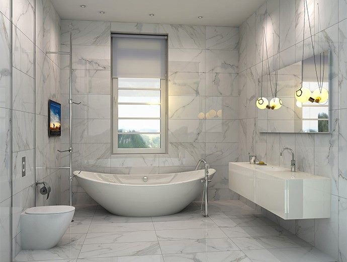 Tiles White Carrara marble porcelain tile Carousel 2