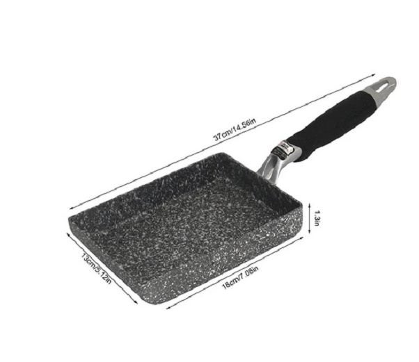 Black Japanese Tamagoyaki Rectangle Frying Pan Carousel 4