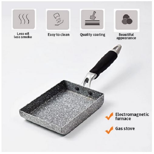 Grey Japanese Tamagoyaki Rectangle Frying Pan Carousel 1