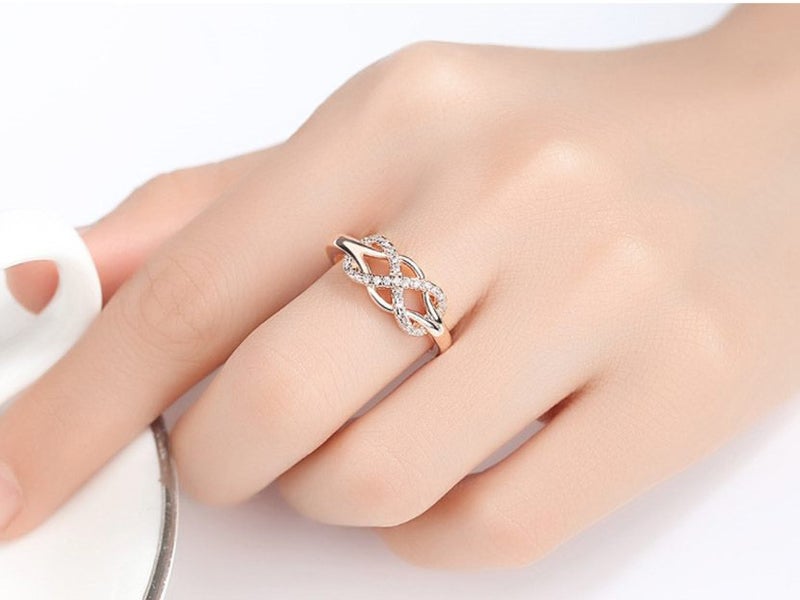 Rose Gold Ring With CZ Diamond 18KGP / Gift for Her Carousel 2